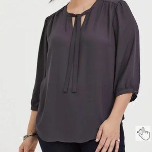 Torrid Georgette Bow Tie Blouse 0